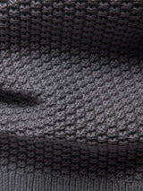 Duncan - Jacquard Cable Knit Stand Collar Zip Sweater