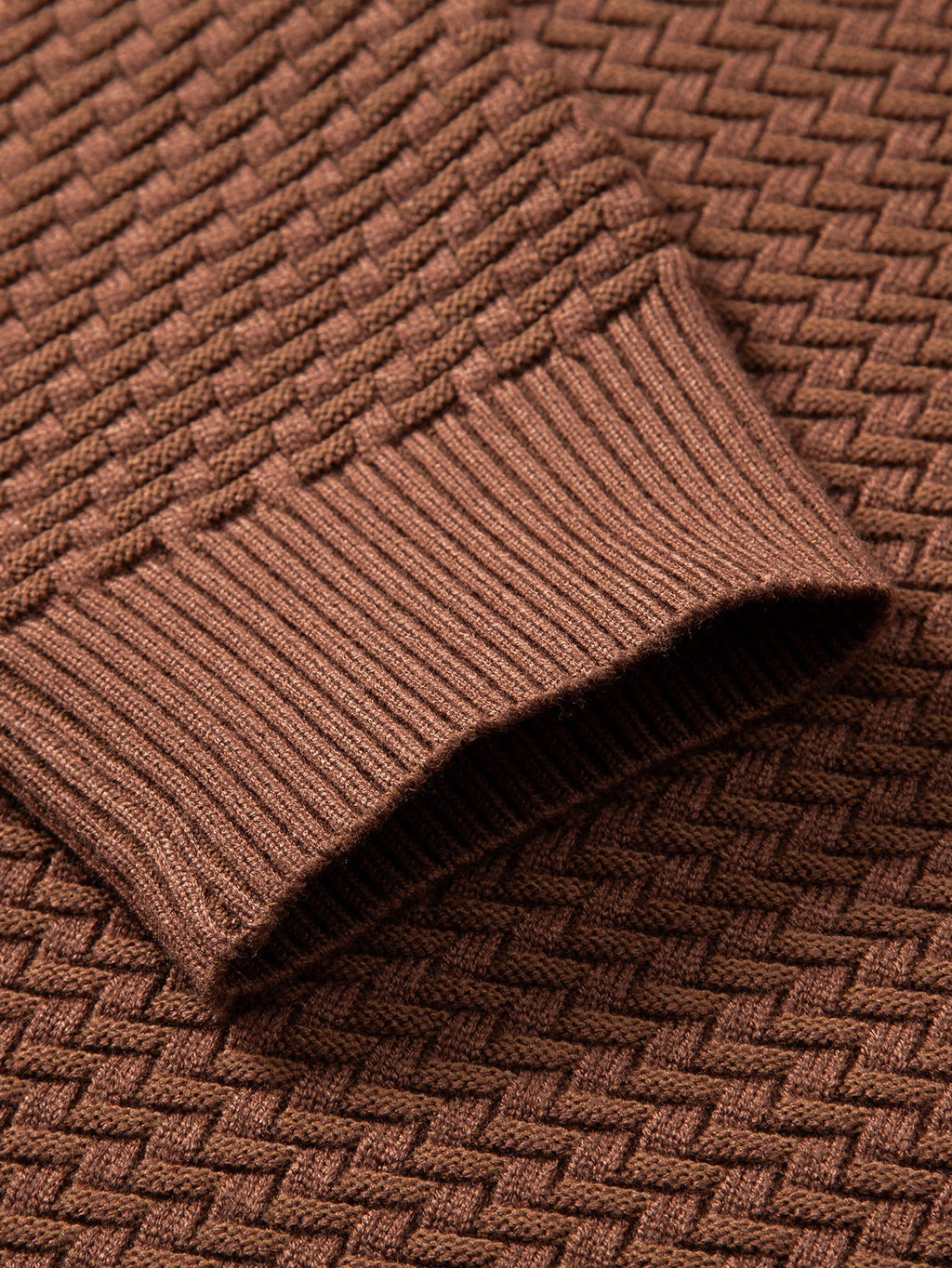 Fraser - Wave Pattern Jacquard Quarter-Zip Sweater