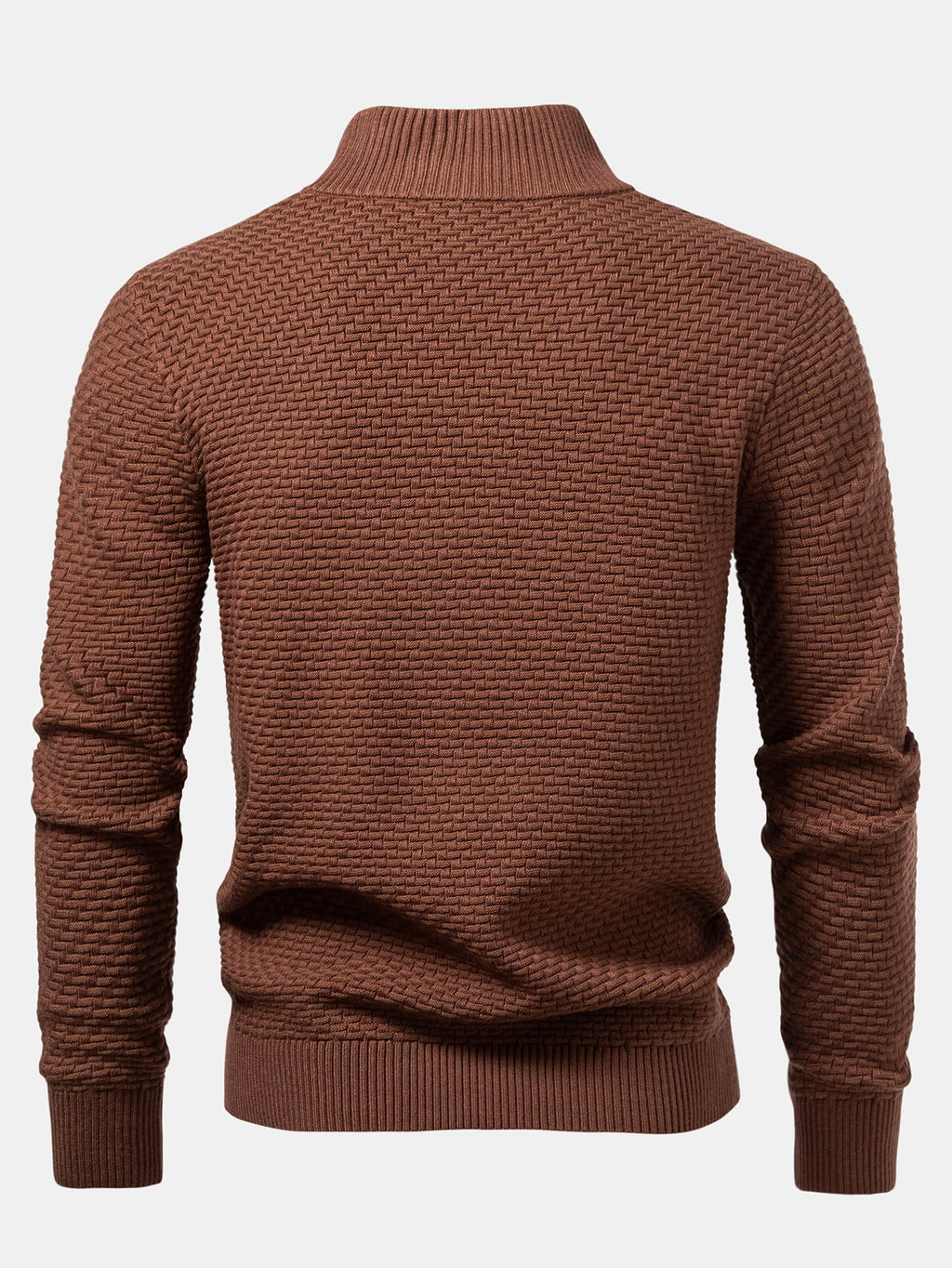 Fraser - Wave Pattern Jacquard Quarter-Zip Sweater