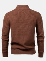 Fraser - Wave Pattern Jacquard Quarter-Zip Sweater