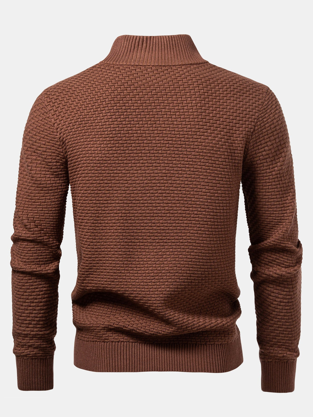 Fraser - Wave Pattern Jacquard Quarter-Zip Sweater