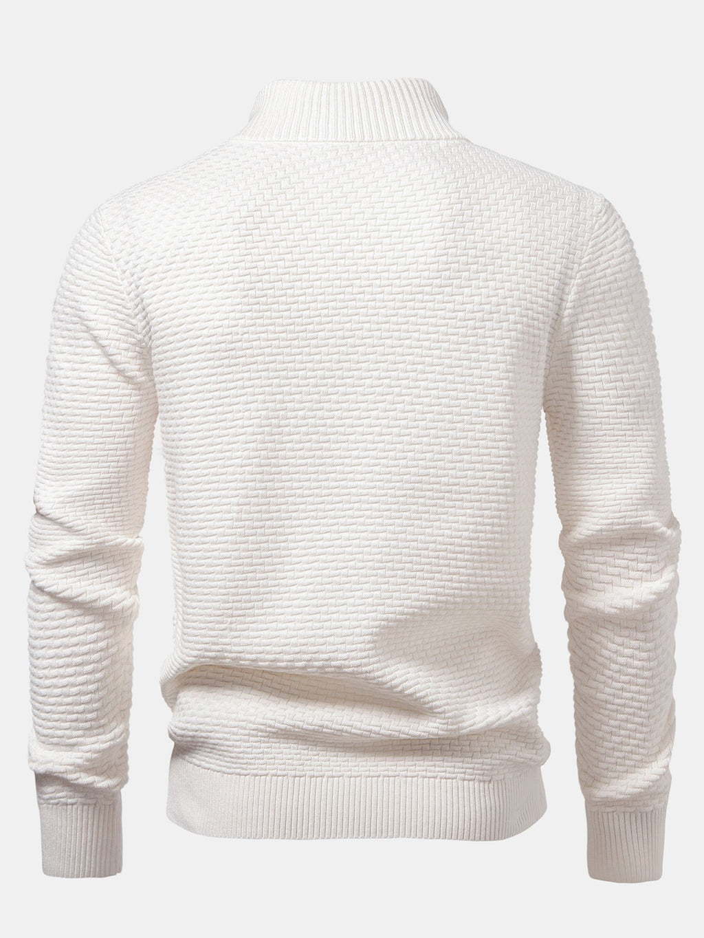 Fraser - Wave Pattern Jacquard Quarter-Zip Sweater