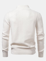Fraser - Wave Pattern Jacquard Quarter-Zip Sweater