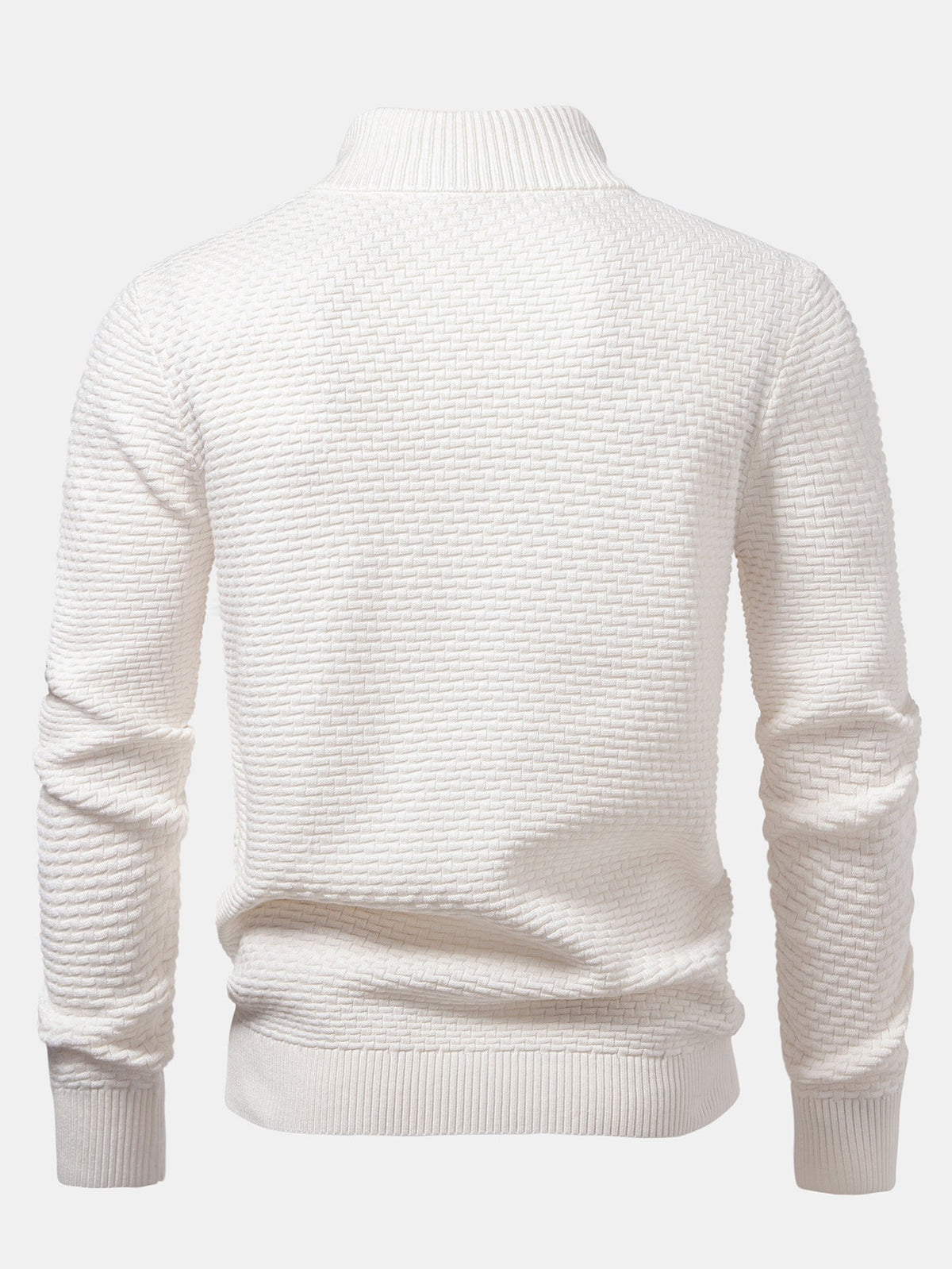 Fraser - Wave Pattern Jacquard Quarter-Zip Sweater