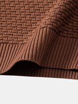 Fraser - Wave Pattern Jacquard Quarter-Zip Sweater