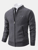 Gordon - Knitted Baseball Collar Zip Sweater