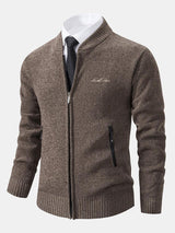 Gordon - Knitted Baseball Collar Zip Sweater