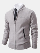 Gordon - Knitted Baseball Collar Zip Sweater