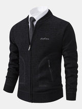 Gordon - Knitted Baseball Collar Zip Sweater