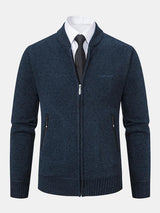 Gordon - Knitted Baseball Collar Zip Sweater