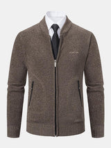 Gordon - Knitted Baseball Collar Zip Sweater