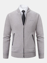 Gordon - Knitted Baseball Collar Zip Sweater