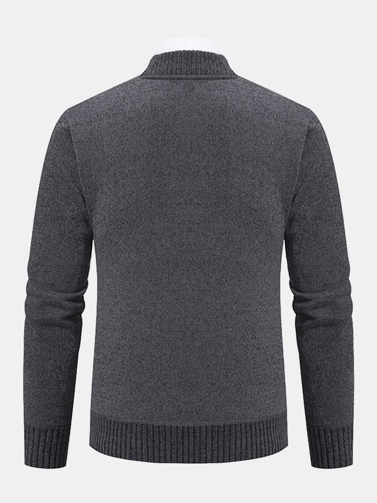 Gordon - Knitted Baseball Collar Zip Sweater