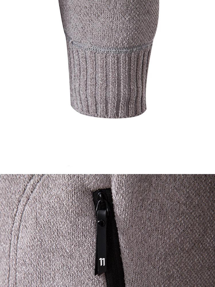 Gordon - Knitted Baseball Collar Zip Sweater