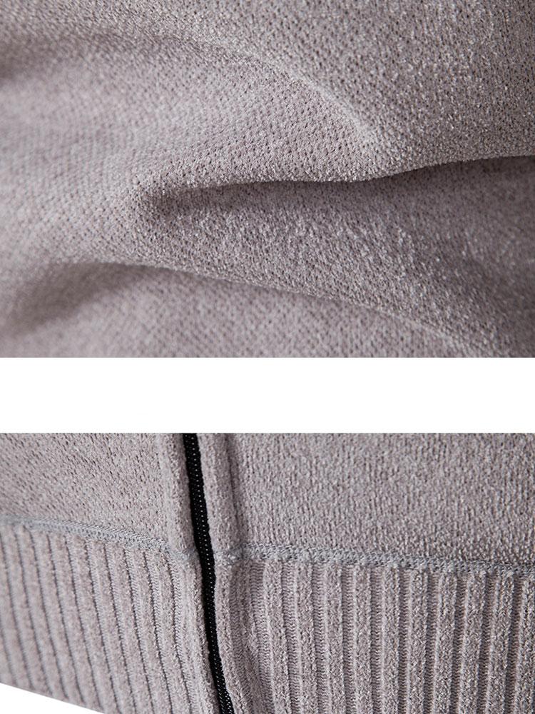 Gordon - Knitted Baseball Collar Zip Sweater