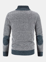 Ian - Faux Suede Patchwork Zip Sweater