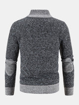 Ian - Faux Suede Patchwork Zip Sweater