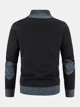 Ian - Faux Suede Patchwork Zip Sweater