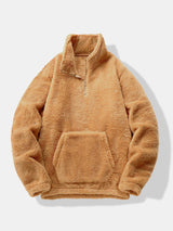 Lachlan - Teddy Fleece Mock Neck Quarter-Zip Pullover