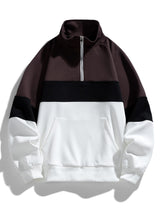 Neil - Colour Block Mock Neck Quarter-Zip Sweatshirt