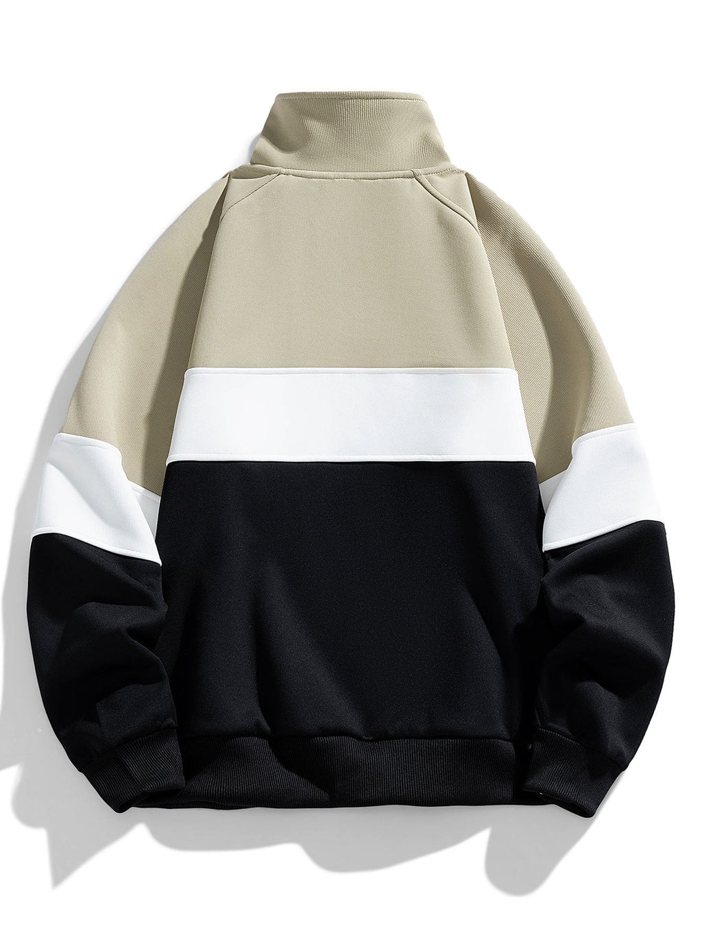 Neil - Colour Block Mock Neck Quarter-Zip Sweatshirt