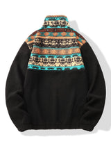 Stuart - Folk Pattern Teddy Fleece Quarter-Zip Pullover