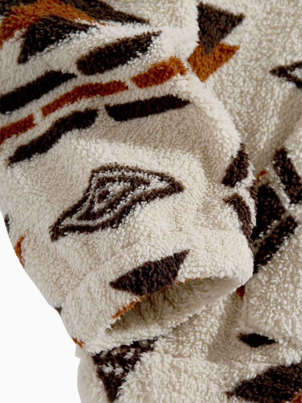 Alistair - Aztec Pattern Teddy Fleece Quarter-Zip Pullover