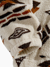 Alistair - Aztec Pattern Teddy Fleece Quarter-Zip Pullover