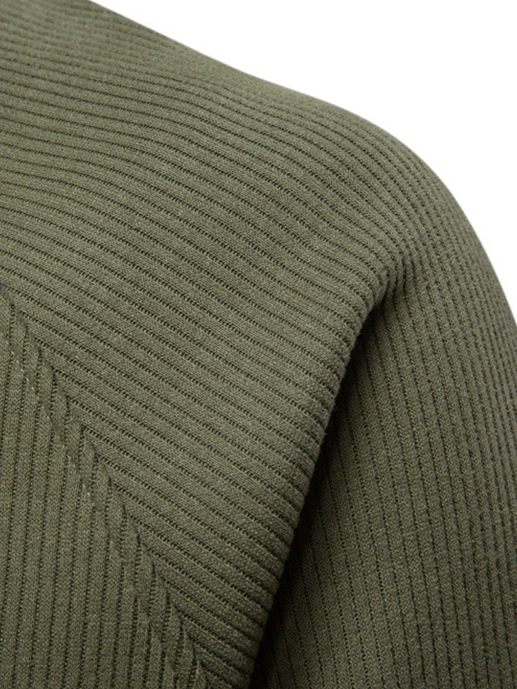 Bruce - Ribbed Raglan Mock Neck Quarter-Zip Sweater