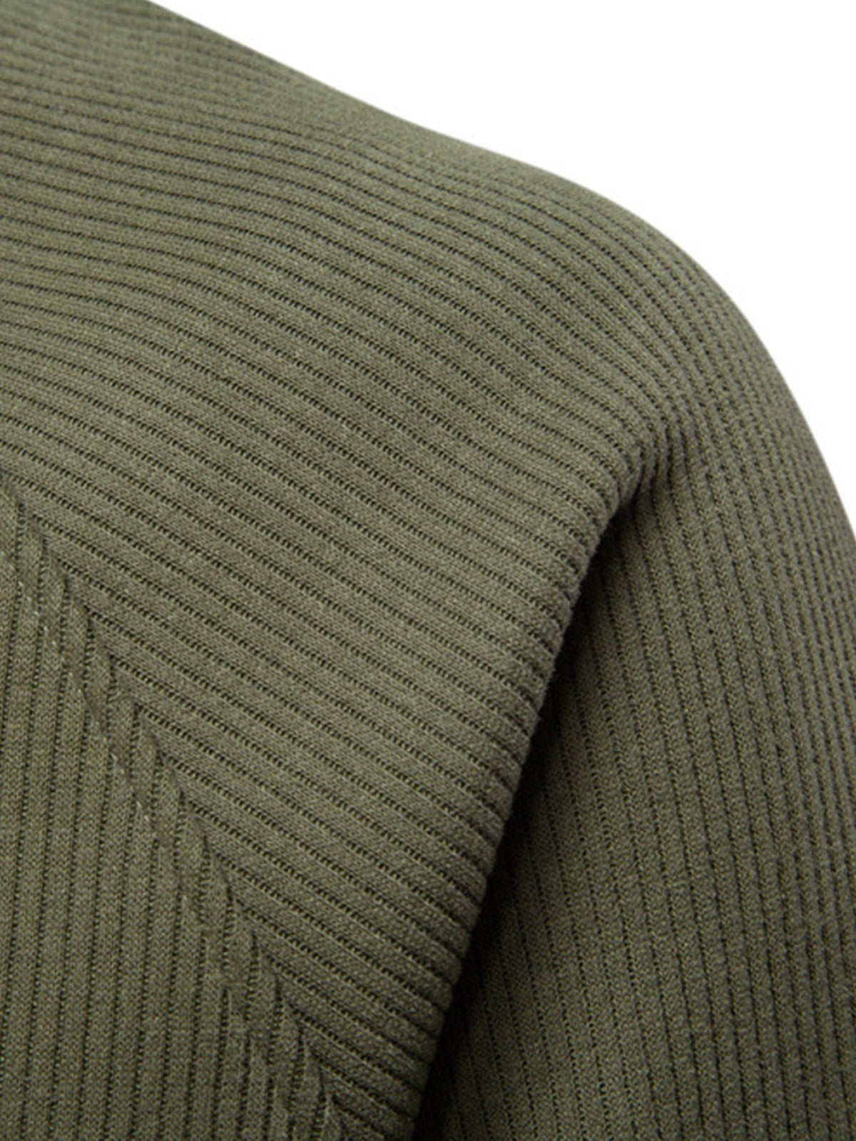 Bruce - Ribbed Raglan Mock Neck Quarter-Zip Sweater