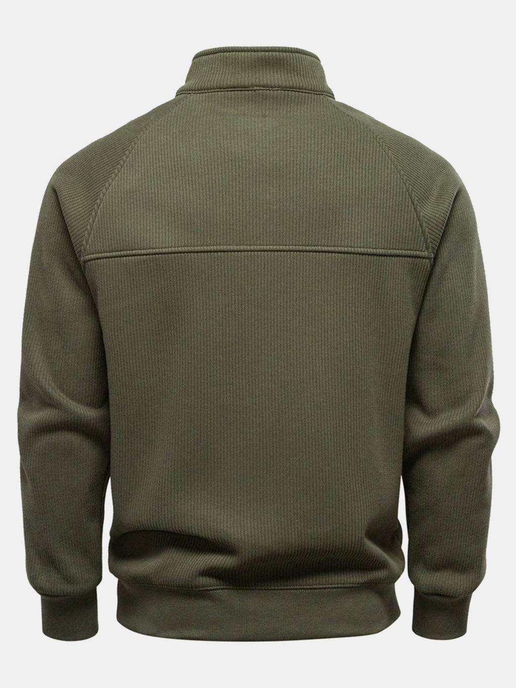 Bruce - Ribbed Raglan Mock Neck Quarter-Zip Sweater