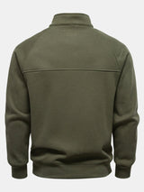 Bruce - Ribbed Raglan Mock Neck Quarter-Zip Sweater