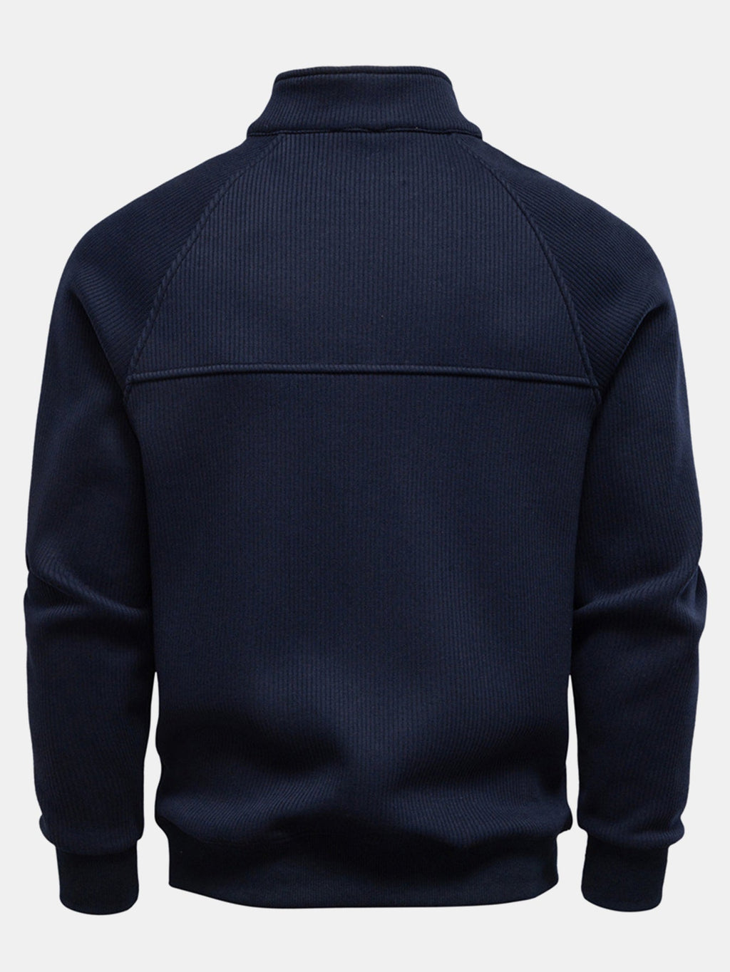 Bruce - Ribbed Raglan Mock Neck Quarter-Zip Sweater