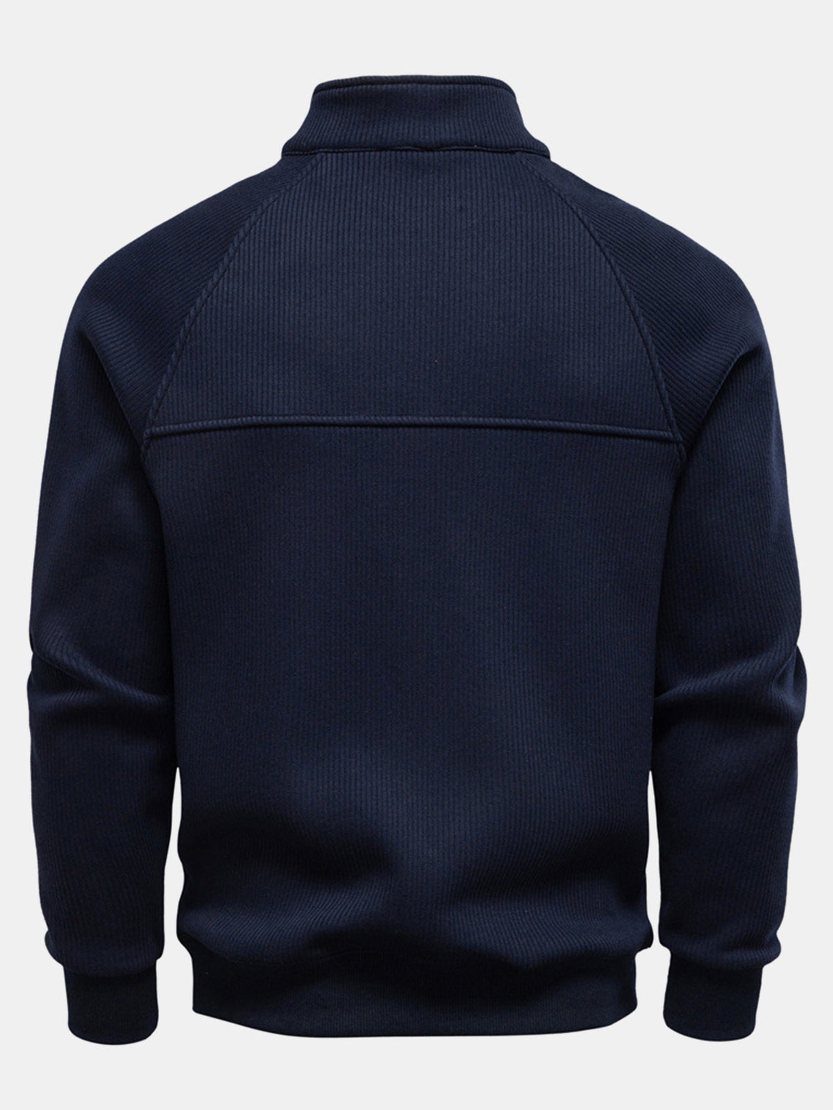Bruce - Ribbed Raglan Mock Neck Quarter-Zip Sweater