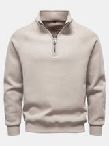 Bruce - Ribbed Raglan Mock Neck Quarter-Zip Sweater