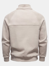 Bruce - Ribbed Raglan Mock Neck Quarter-Zip Sweater