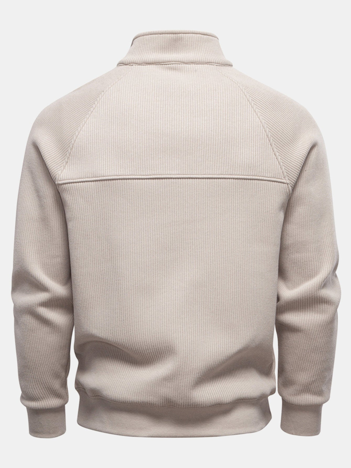 Bruce - Ribbed Raglan Mock Neck Quarter-Zip Sweater