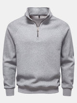 Bruce - Ribbed Raglan Mock Neck Quarter-Zip Sweater