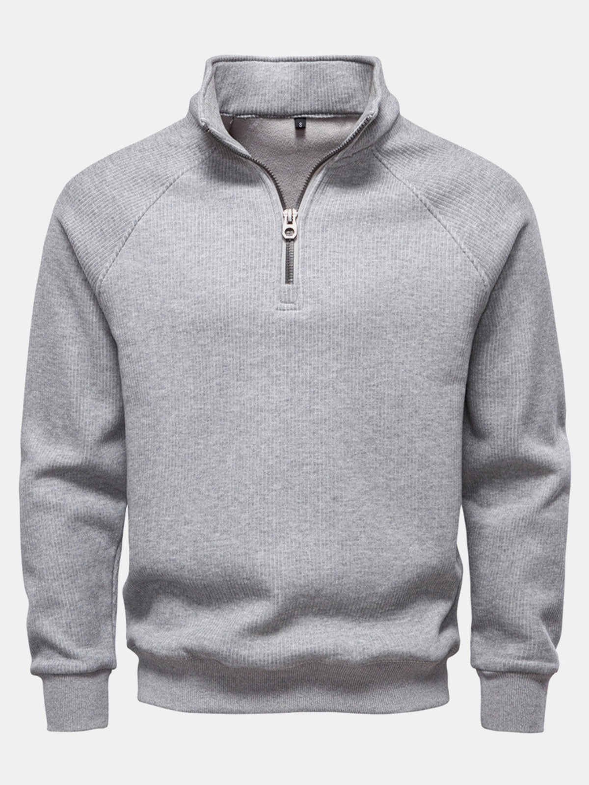 Bruce - Ribbed Raglan Mock Neck Quarter-Zip Sweater