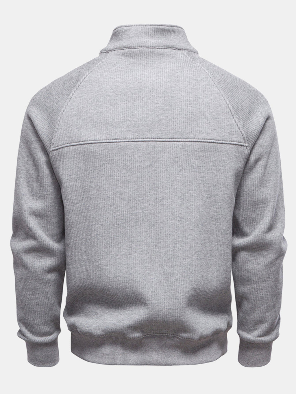 Bruce - Ribbed Raglan Mock Neck Quarter-Zip Sweater