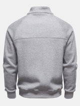 Bruce - Ribbed Raglan Mock Neck Quarter-Zip Sweater