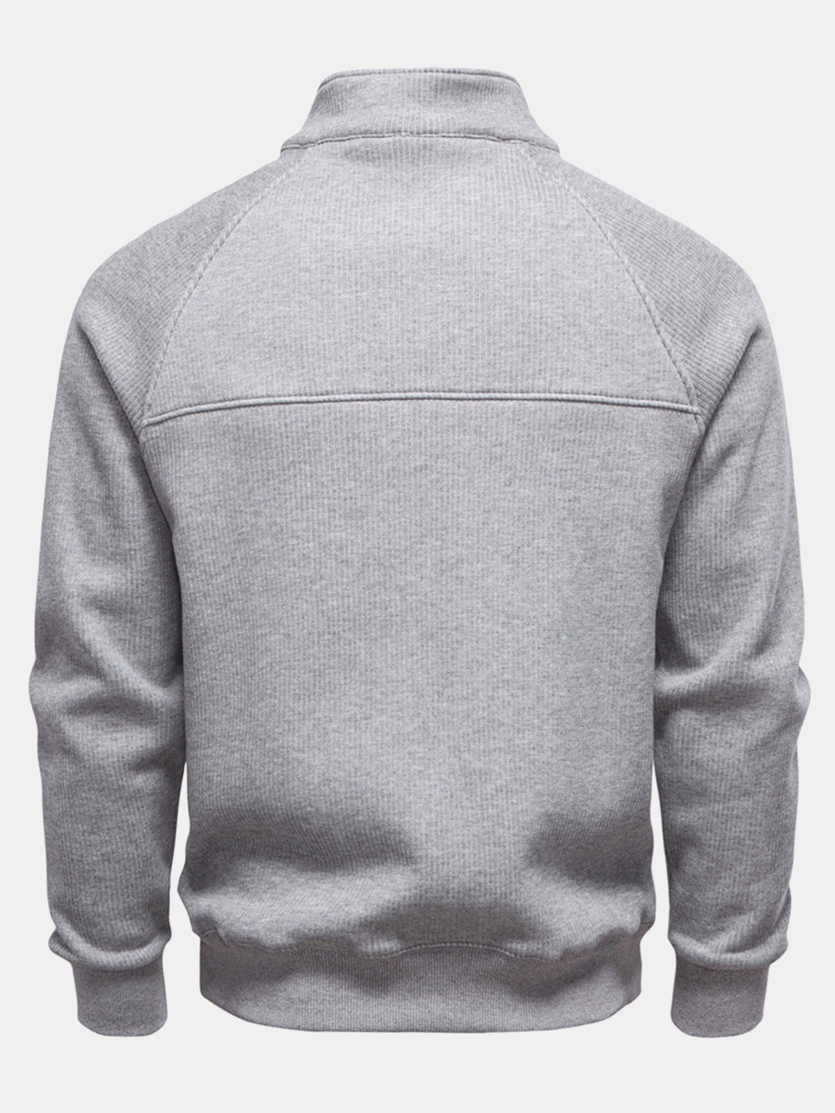 Bruce - Ribbed Raglan Mock Neck Quarter-Zip Sweater