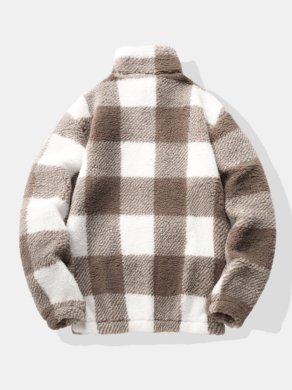 Douglas - Plaid Teddy Fleece Mock Neck Quarter-Zip Pullover
