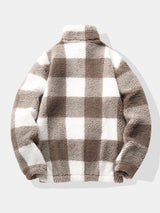 Douglas - Plaid Teddy Fleece Mock Neck Quarter-Zip Pullover