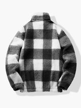 Douglas - Plaid Teddy Fleece Mock Neck Quarter-Zip Pullover