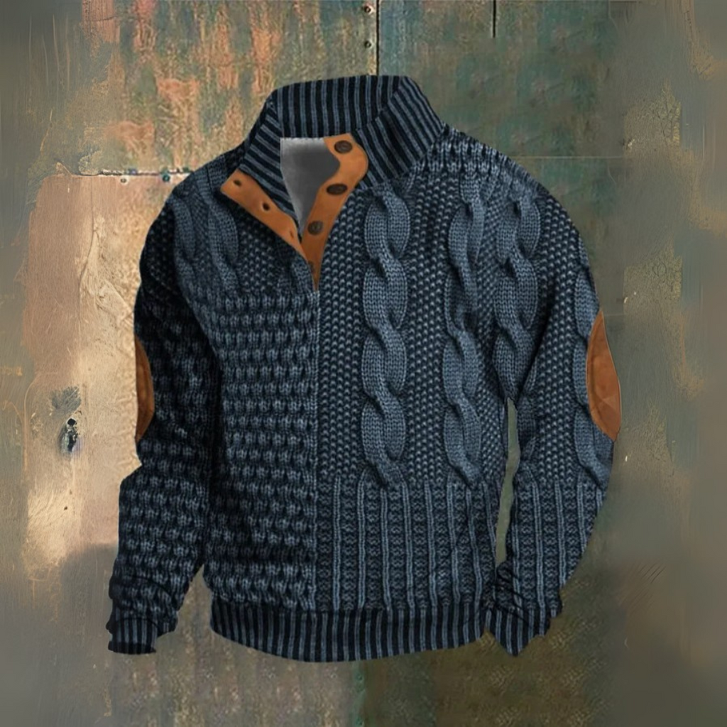 Craig - Cable Knit High Neck Sweater