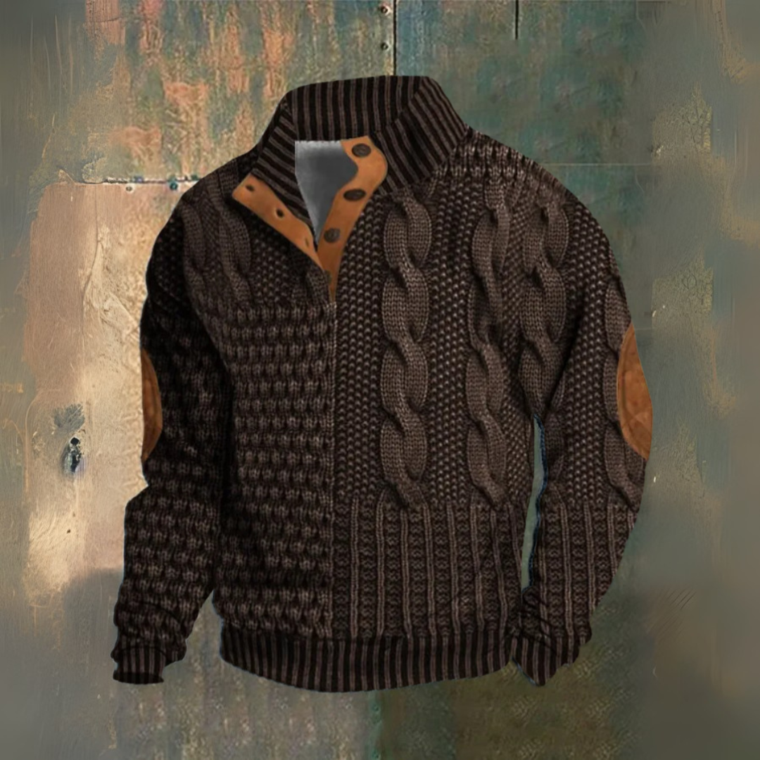 Craig - Cable Knit High Neck Sweater