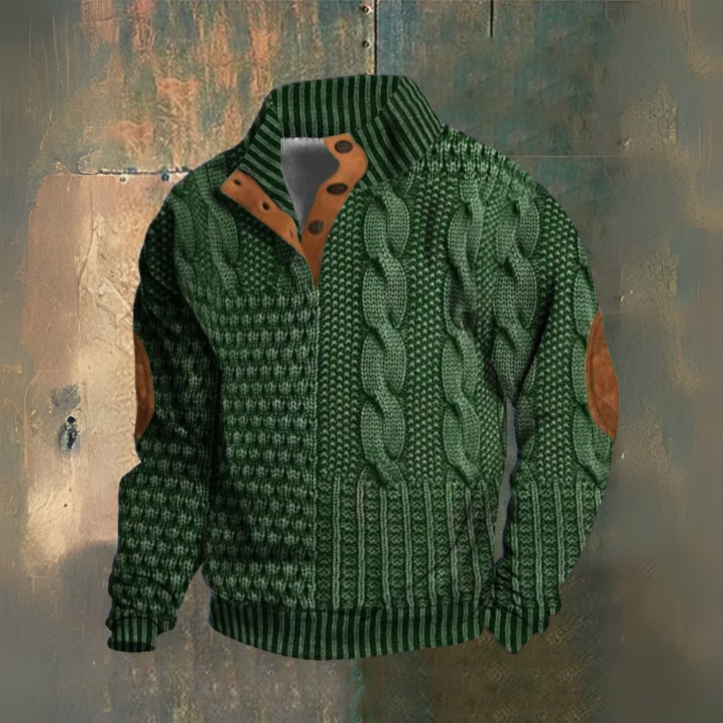 Craig - Cable Knit High Neck Sweater