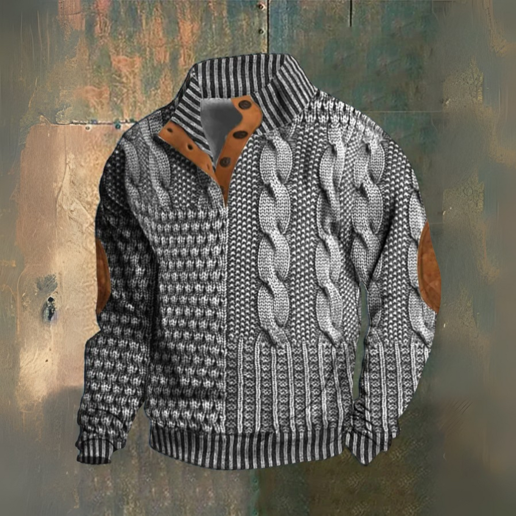 Craig - Cable Knit High Neck Sweater