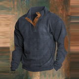 Glen - Olive Ribbed Half-Zip Sweater
